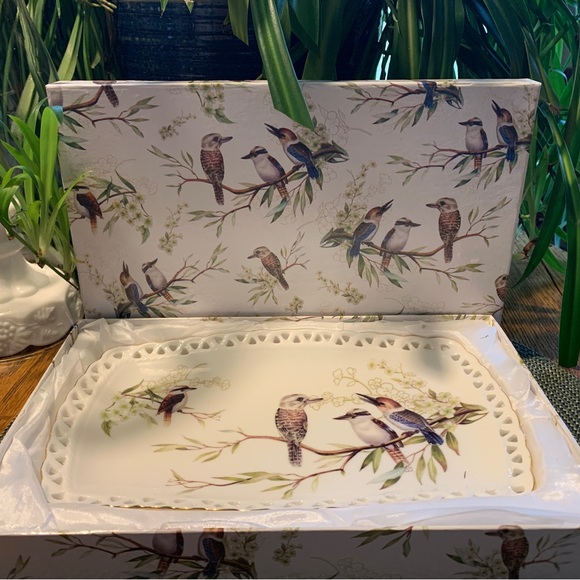 Kookaburra fine bone china sandwich plate - Picture 2 of 6